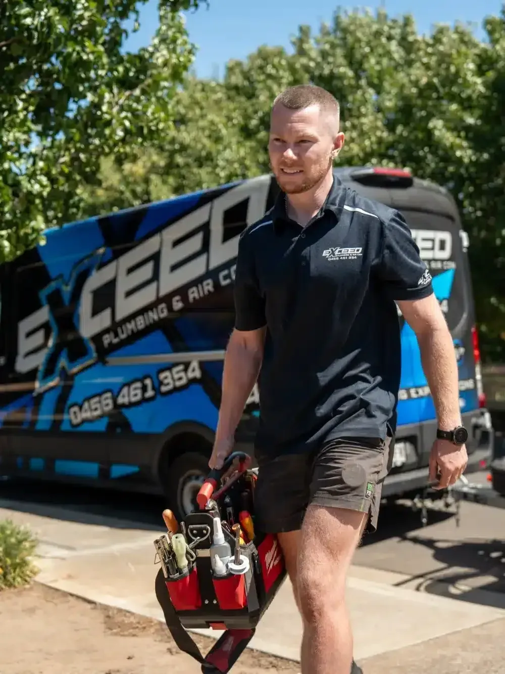 Local plumber arriving at a Salisbury Downs home